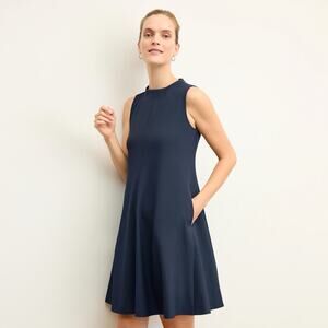 MM Lafleur Malala Dress Sz 16 Navy Blue A Line Pockets Sleeveless